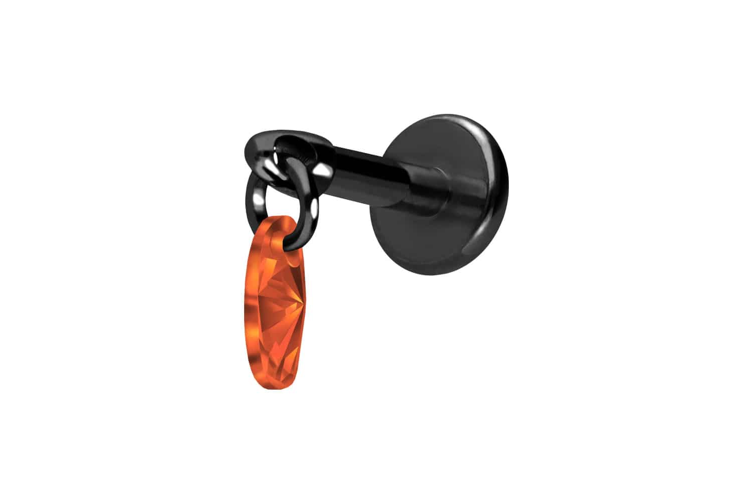 Titan Labret Piercing mit Innengewinde KRISTALLOVAL